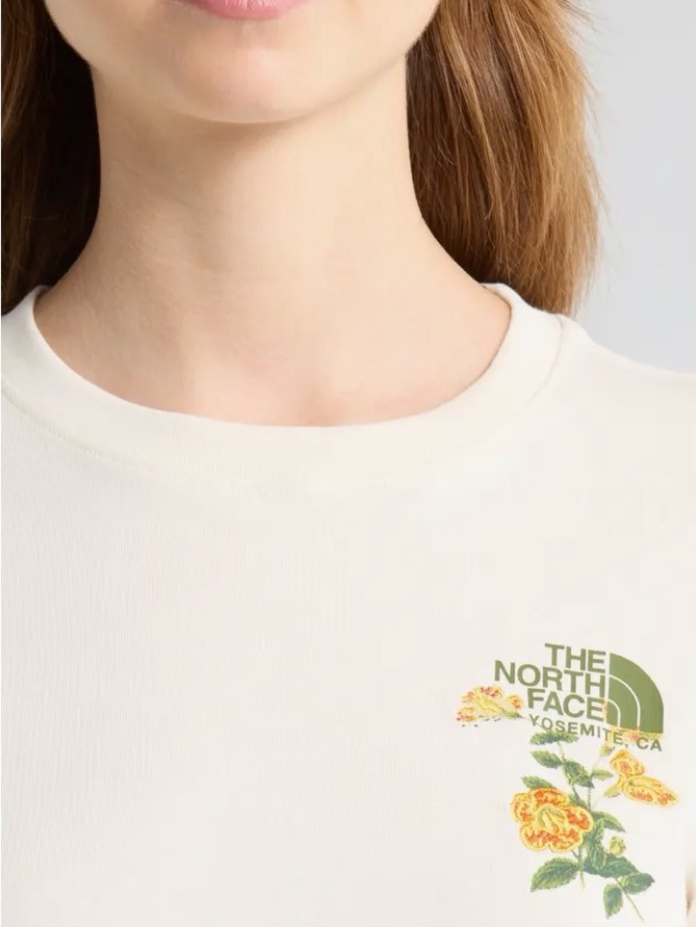 The North Face Yosemite Floral Graphic Tee Cream Women’s Medium NWT - Picture 3 of 10